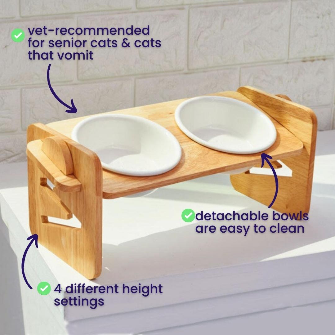 PurrBowl™ Orthopedic Cat Feeder (4 adjustable heights)