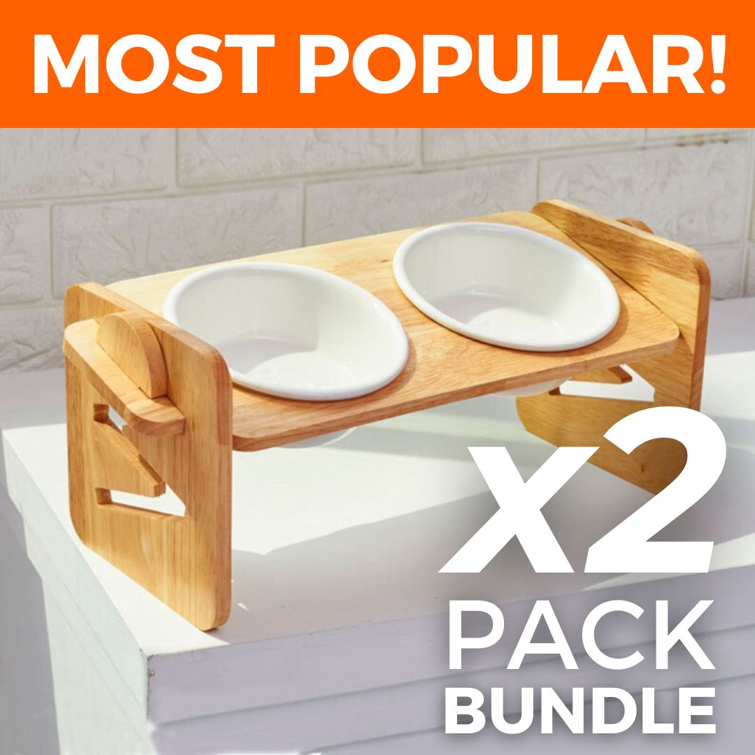 PurrBowl™ Orthopedic Cat Feeder (4 adjustable heights)