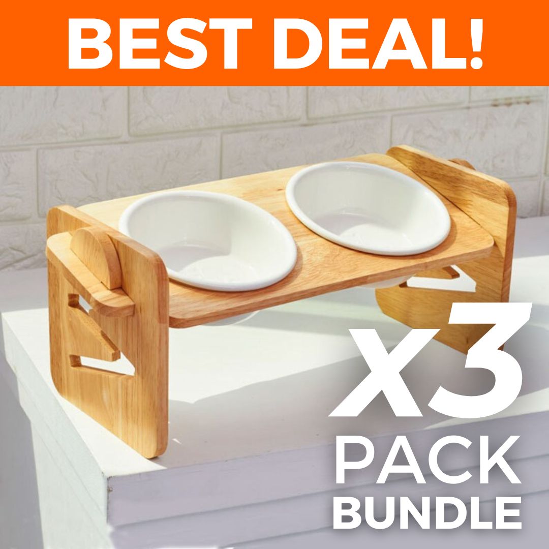 PurrBowl™ Orthopedic Cat Feeder (4 adjustable heights)