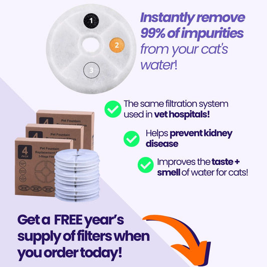 PurrHydration™ Water Fountain (+ FREE years supply of filters)