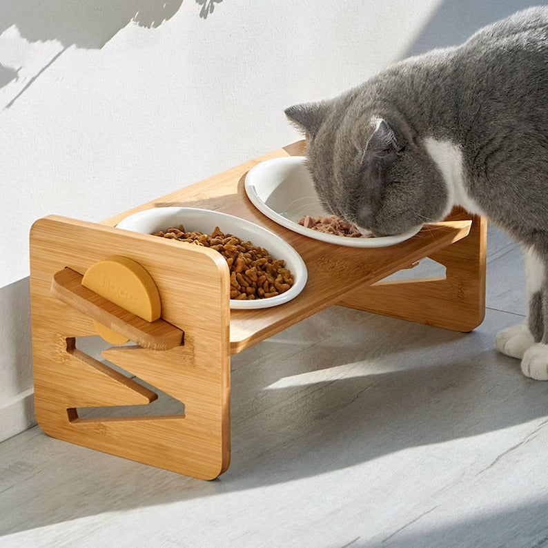 PurrBowl™ Orthopedic Cat Feeder (4 adjustable heights)