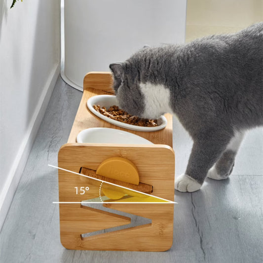 PurrBowl™ Orthopedic Cat Feeder (4 adjustable heights)